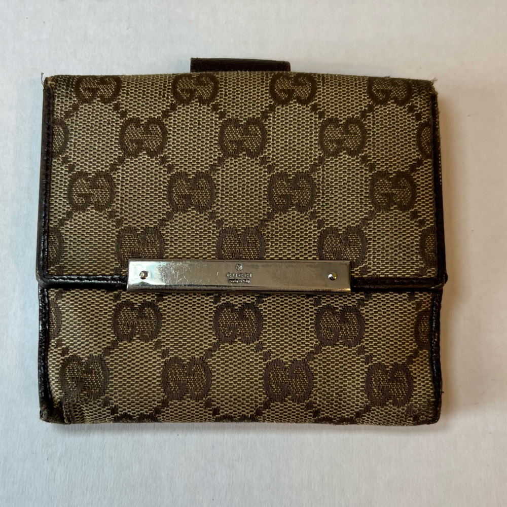 Gucci, canvas and leather, compact bifold wallet